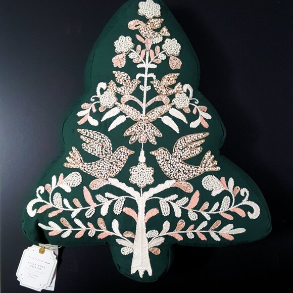NEW Pottery Barn Teen Large Christmas Jolly Tree Decrative Pillow - Picture 3 of 5